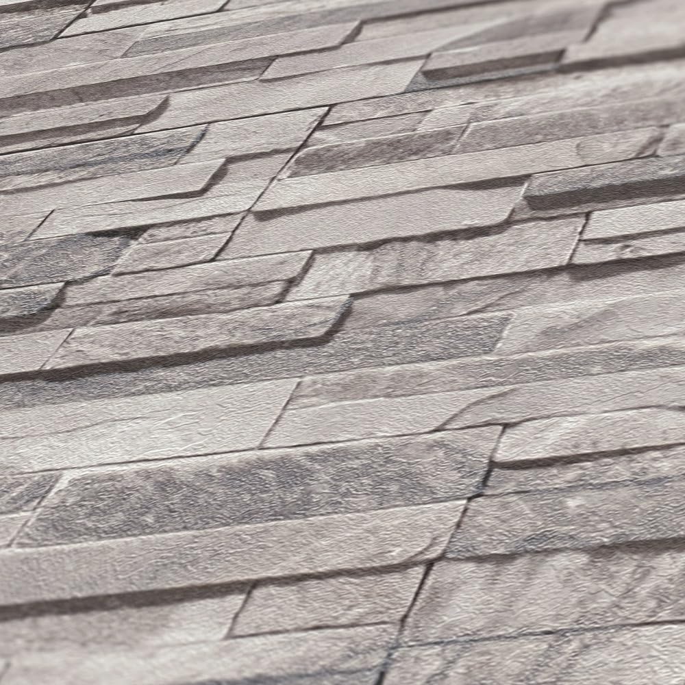 Livingwalls Travel Styles Non-Woven Wallpaper, Wallpaper with Natural Stone Look in Grey and Beige - Image 2