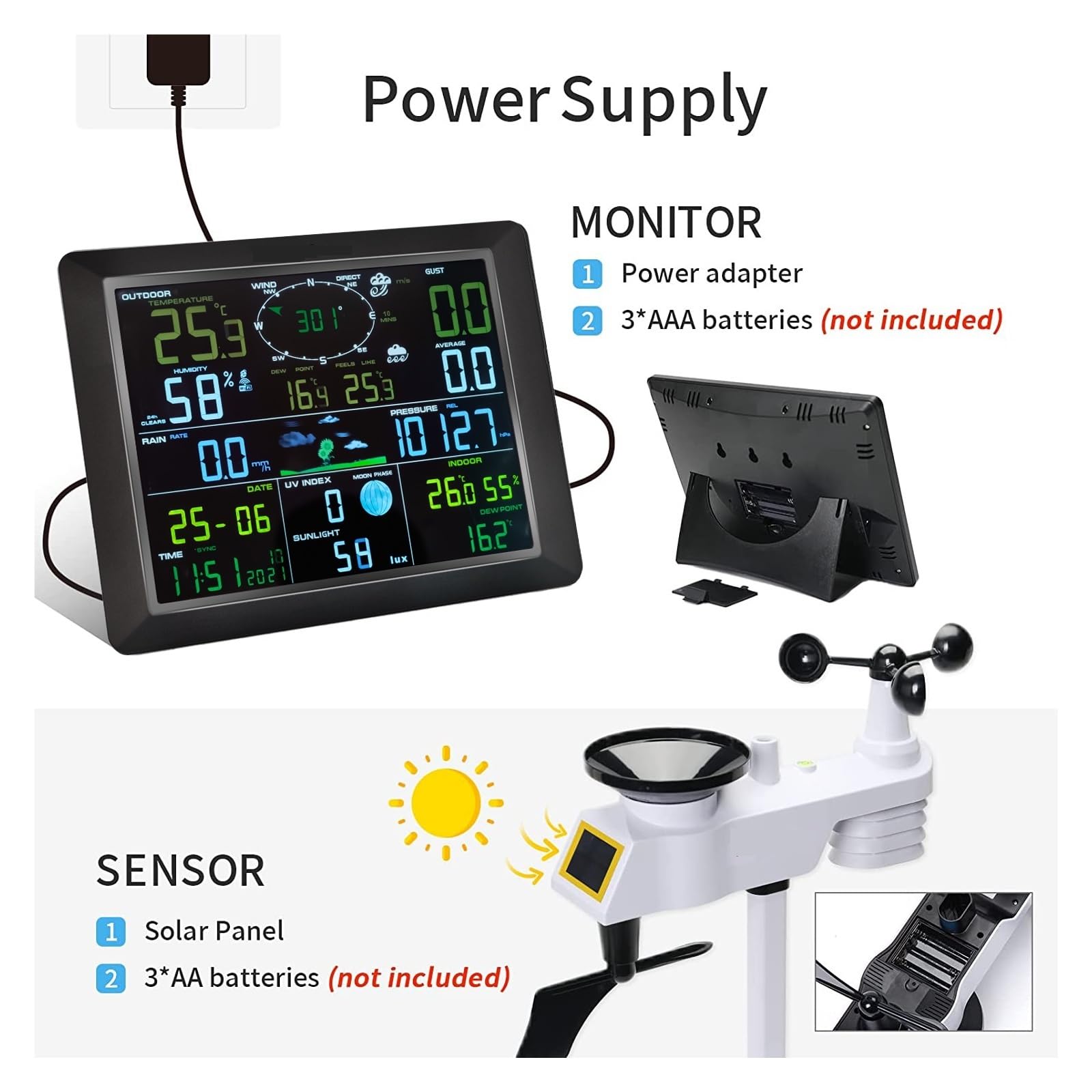 Stazione Meteorologica WiFi Professionale Internet Wireless Con Sensore Esterno Pluviometro Previsioni Meteo Indicatore Del Misuratore Di Precisione Preciso Veloce Monitoraggio In Tempo Reale