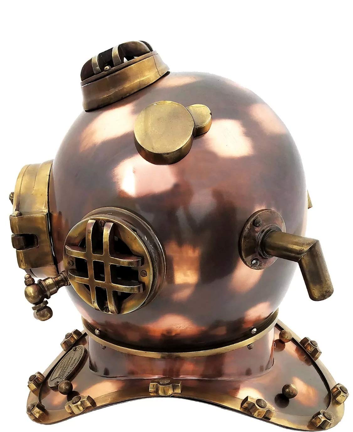 US Navy Marl V - Casco de buceo antiguo de acero de latón de tamaño completo