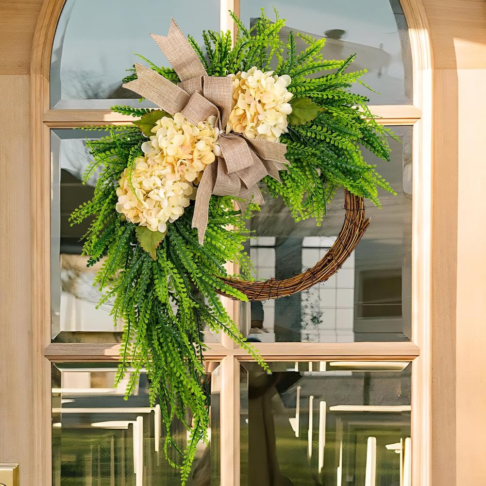 Künstliche Hortensien Girlande für Hochzeit für deko Rustikal Landhausstil Wanddeko Innen Außen 60cm(A)
