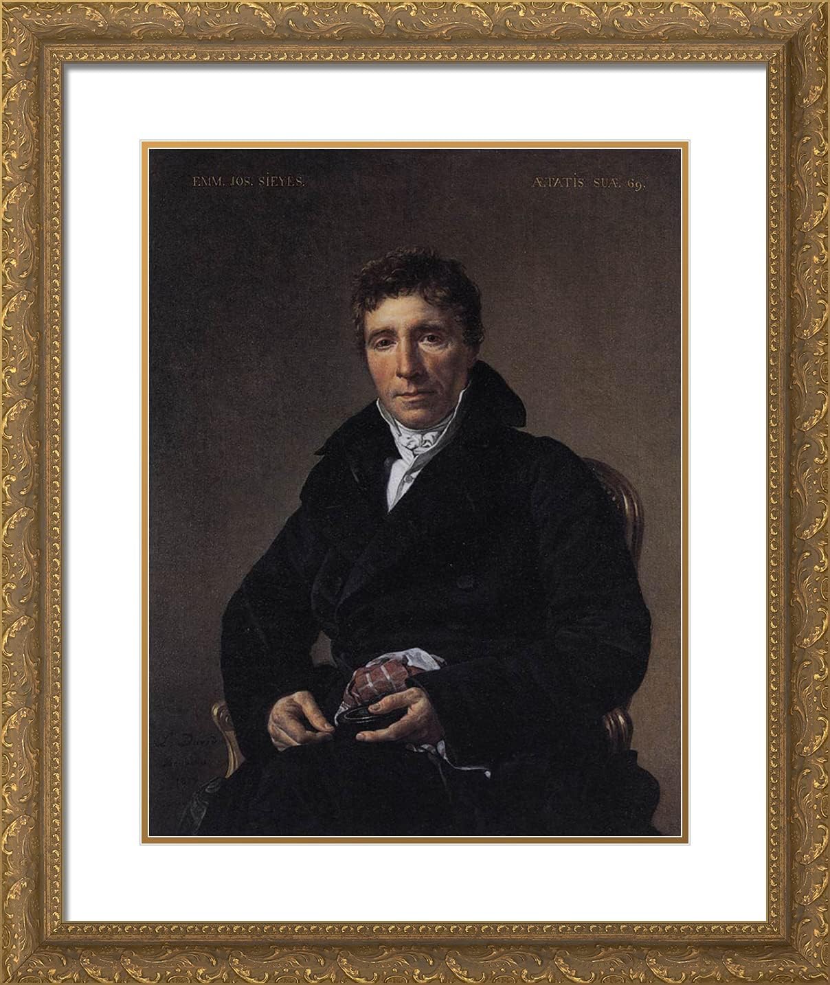 ArtDirect David, Jacques-Louis 20x24 Gold Ornate Framed Art Print with Double Matting Titled: Emmanuel Joseph Sieyes