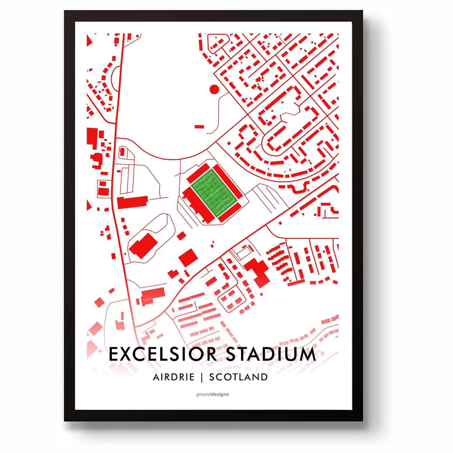 GroundDesigns AIRDRIEONIANS FC Albert Bartlett Excelsior Stadium Map