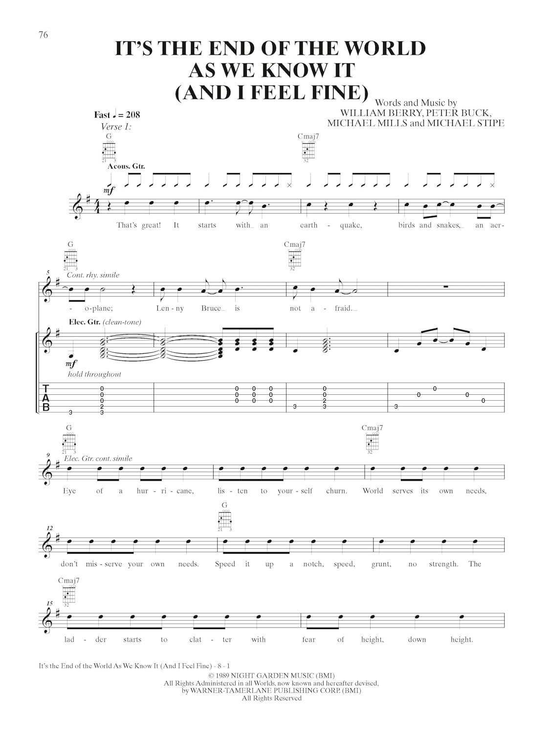 R.E.M. Guitar Tab Anthology: Note-for-Note Guitar Tablature for Greatest Hits | Sheet Music with Lyrics and Chords | Play Classic Rock Songs | Official Alfred Music Transcriptions