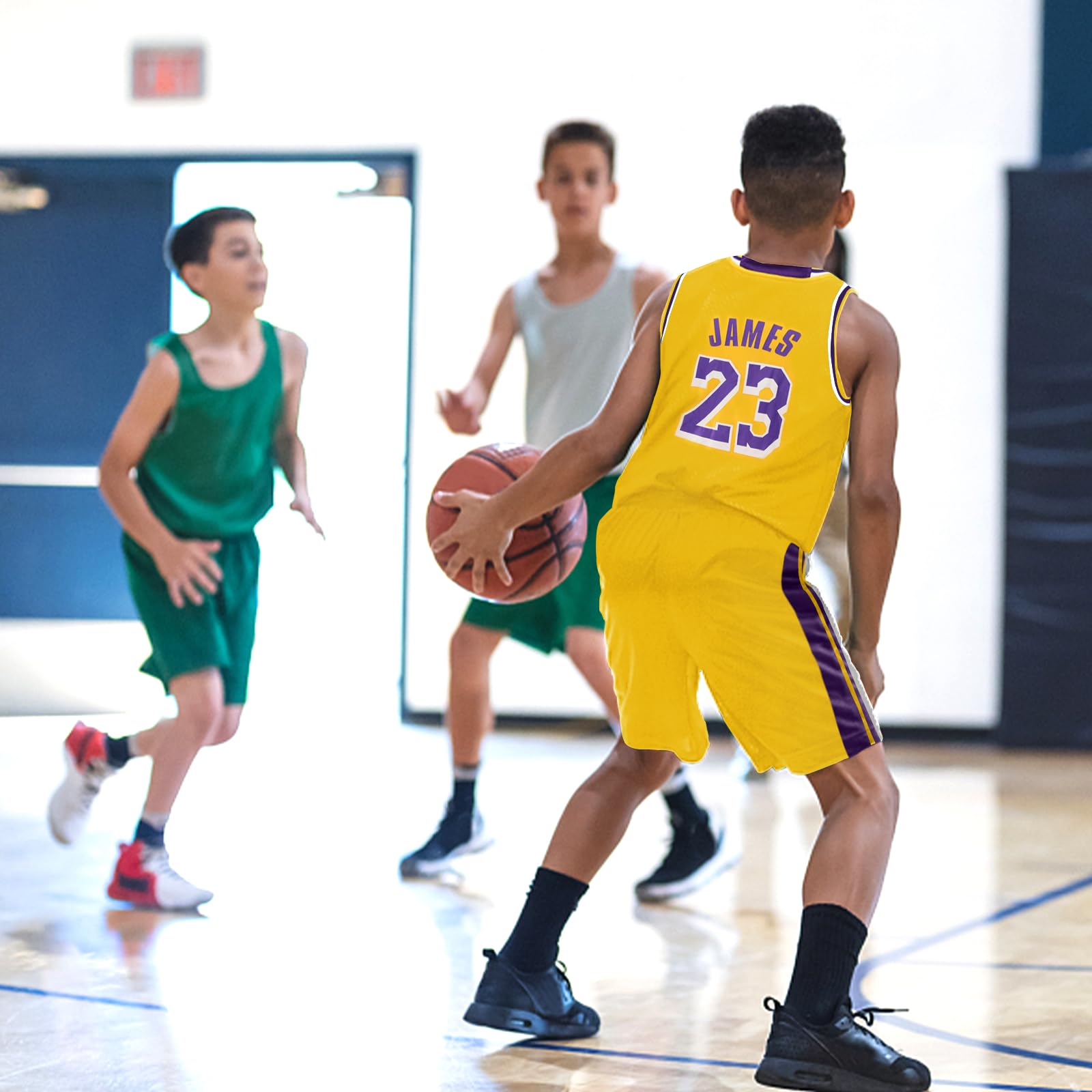 Pardofelis Maglia da basket per bambini, abbigliamento da basket con wrist wraps, maglia da basket per bambini, ad asciugatura rapida