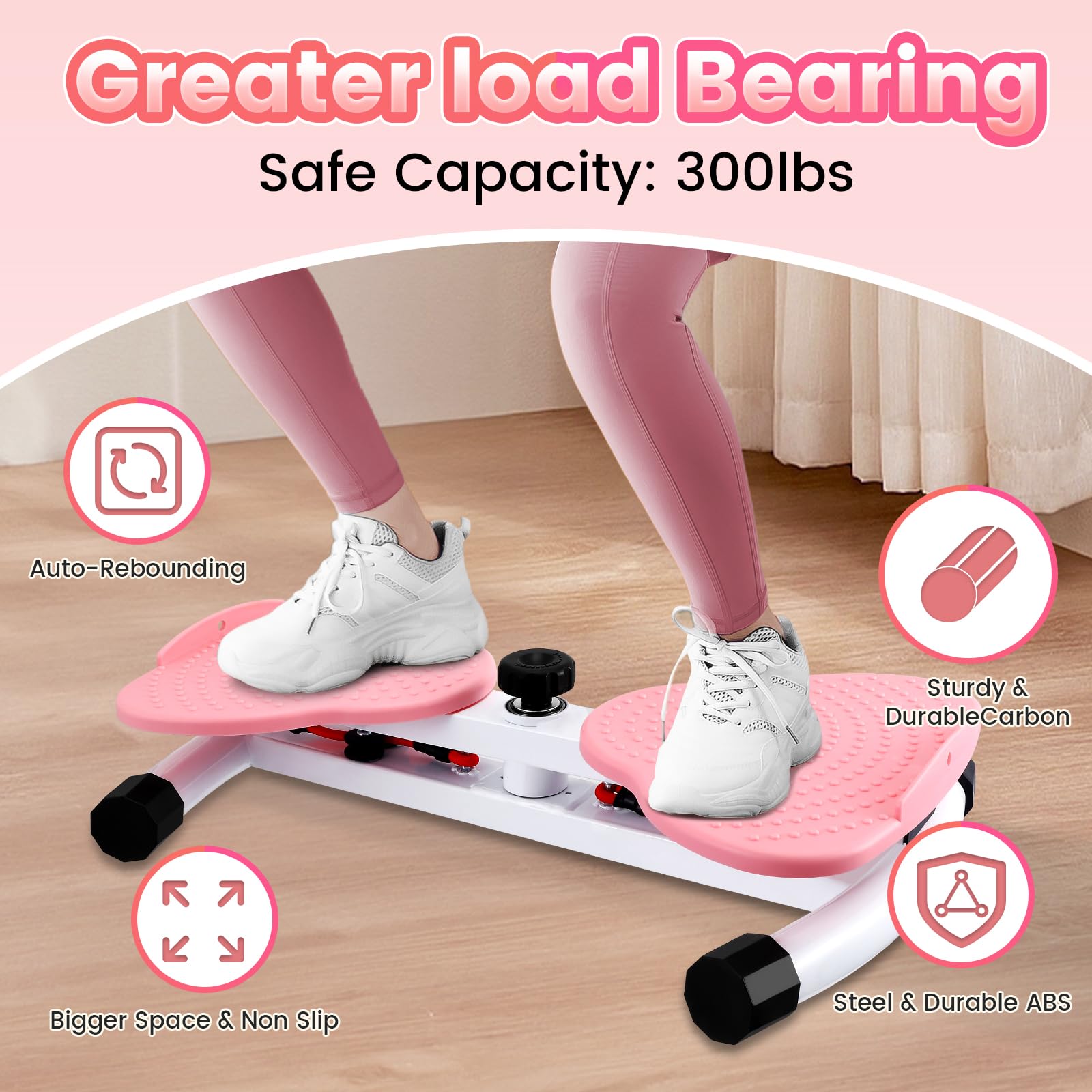 Twist Board, Twist Waist Disc Board mit Kordelzug, Stehendes Bauchübungsbrett, Tragkraft 300 LBS, Twist Board Abnehmen Geräte für Bauchmuskeltraining, Gleichgewichtstraining & Fußmassage