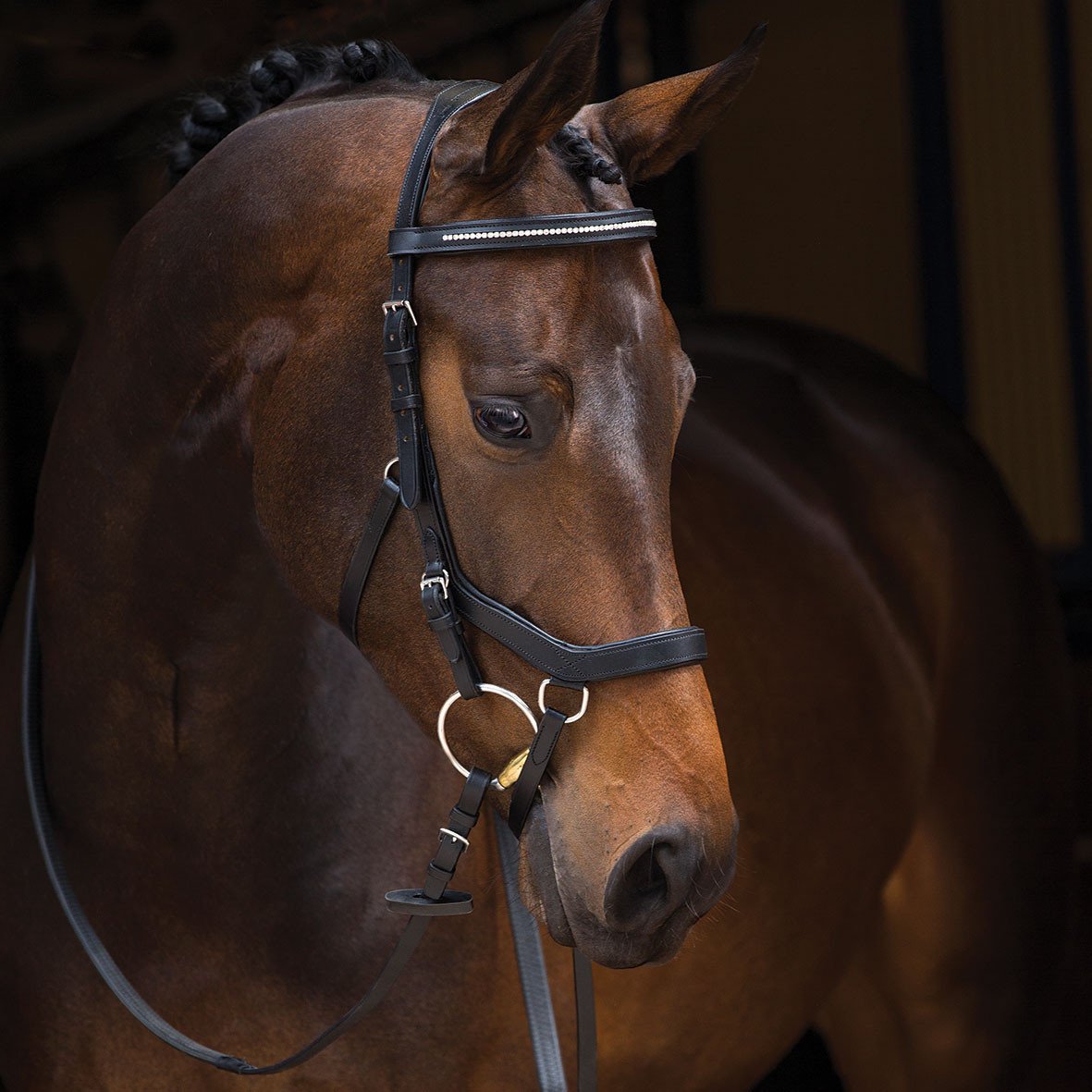 Horseware Rambo Micklem Diamante Competition Bridle Trense Black