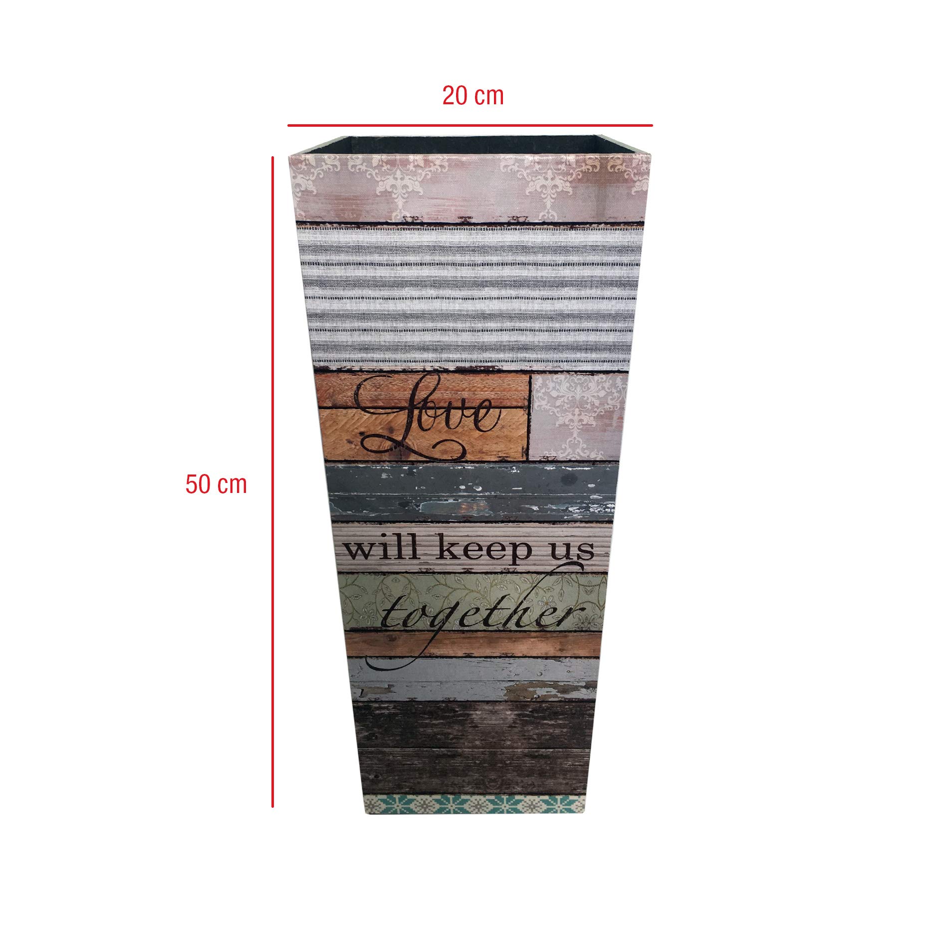 Rebecca Mobili, Regenschirmhalter im Vintage-Stil, MDF, Canvas, Braun/Beige, Einrichtung für Haus und Büro - Maße: 50 x 20 x 20 cm (HxBxT) - Art. RE6389, Bunt