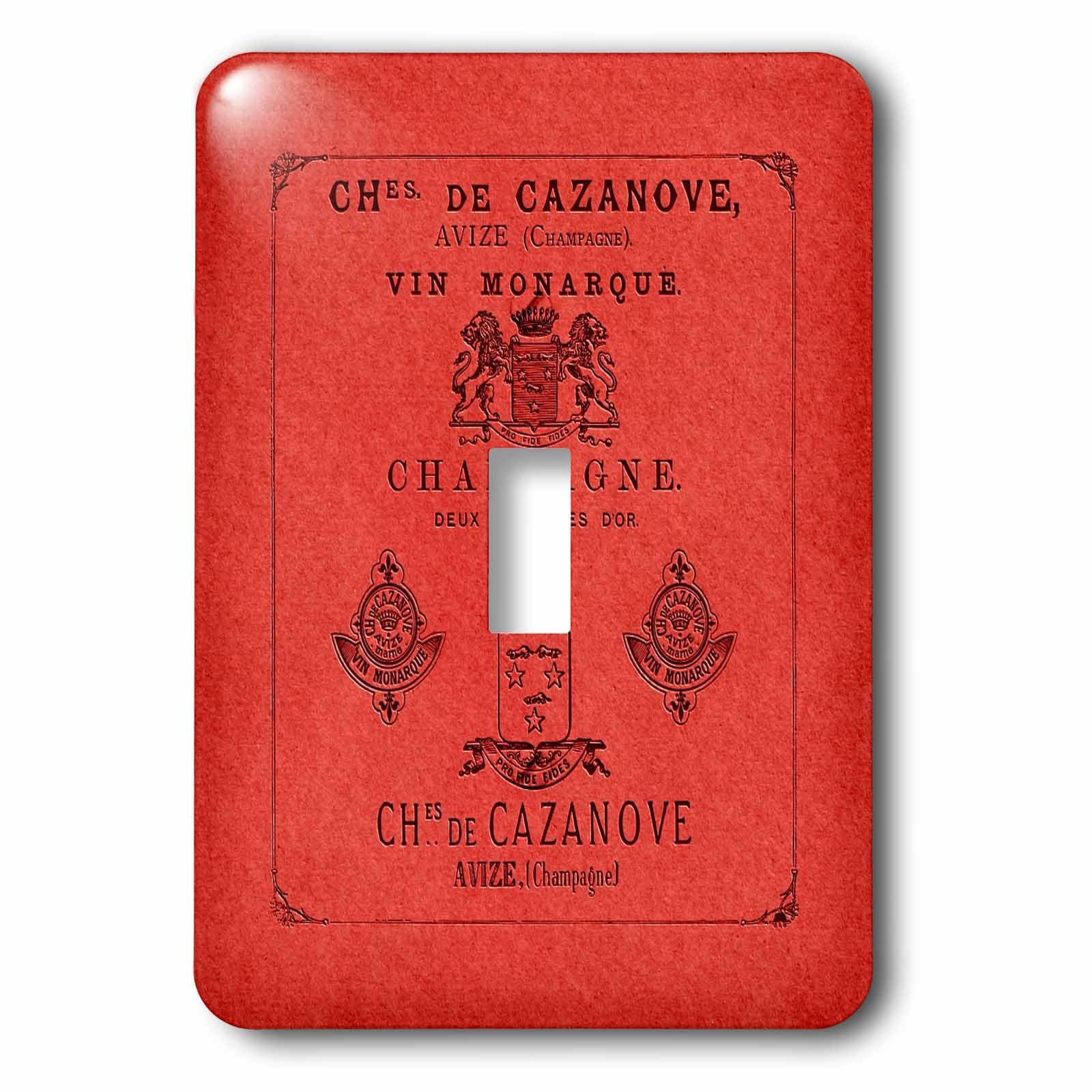 Interrupteur de courant 3dRose LSP_238752_1 style affiche ancienne rouge