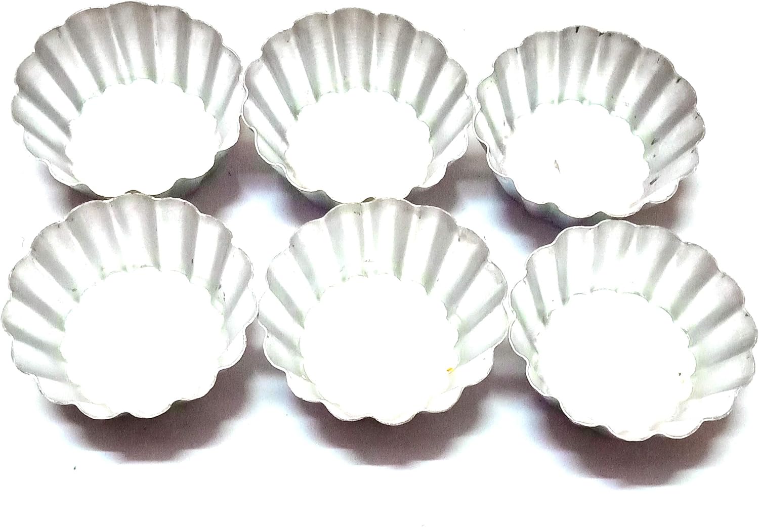 Aluminium Cup Cake Tart Pie Mould for Oven- Set of 6 Pieces(6 cm)