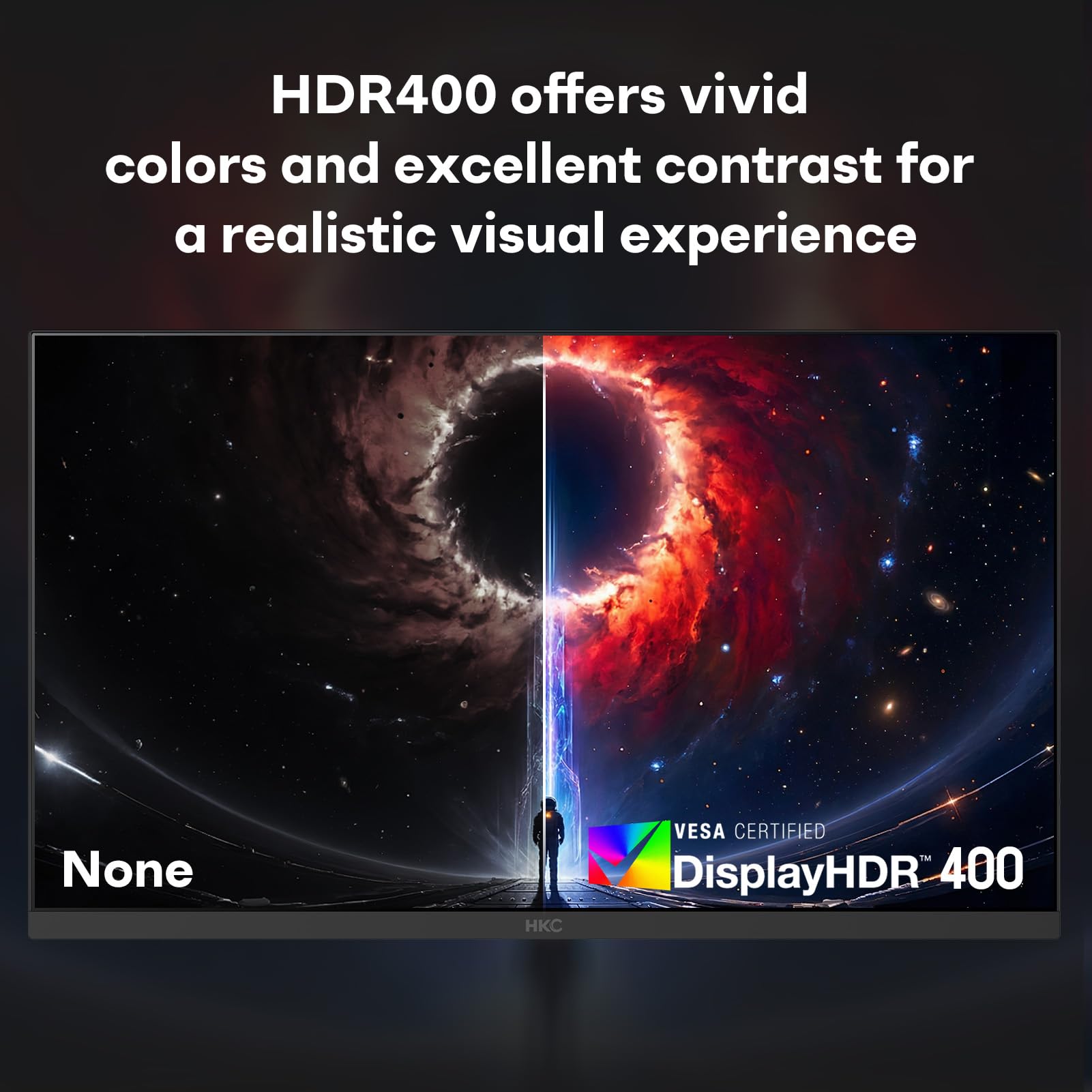 HKC 27 inch Gaming Monitor, 240Hz FHD, Fast IPS, 1ms MPRT, HDR400, 90% DCI-P3, Low Blue Light, VESA Compatible, HDMI 2.0 and DP 1.4 Ports, G27H3D — view 5