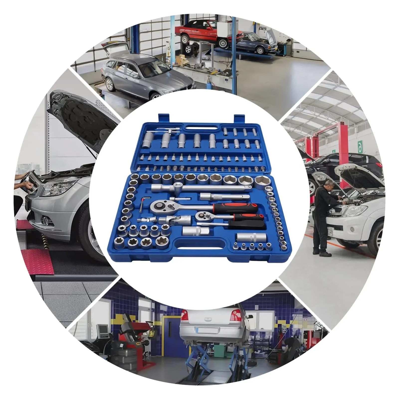 Zestaw Kluczy Dynamometrycznych 108 Szt. Wielofunkcyjny Samochodowy Klucz Grzechotkowy Nasadowy Do Kół Samochodowych Mechanik Ręczny Zestaw Narzędzi Dynamometrycznych Skrzynka Narzędziowa Do Napraw Sa