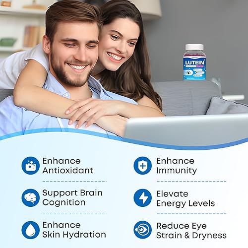 Miniatura 3 de Gomitas de luteína, suplementos de luteína y zeaxantina 12 en 1, vitaminas oculares para adultos, suplemento de salud ocular con múltiples vitaminas