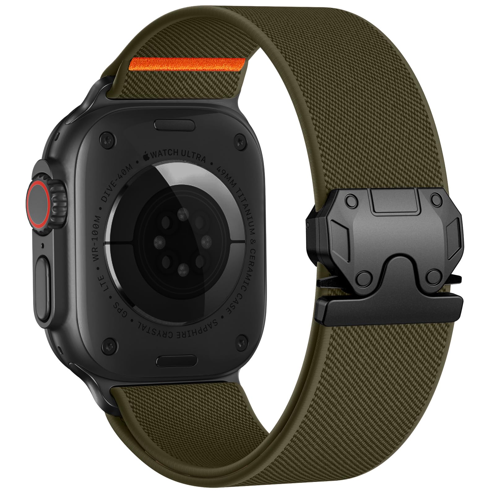 Stretchy Nylon Band Compatible for Apple Watch Band 44/42/45/46/49mm Men | 26mm Wide Nylon Elastic Breathable Replacement Sport Strap Wristband for iWatch Bands Series 11 10 9 8 7 6 5 4 SE Ultra 3 2 1