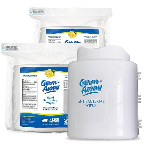 Miniatura 8 de Toallitas desinfectantes para manos, rollo de repuesto de 1200 CT para dispensadores, aloe vera hidratante (aroma a limón) (2400 toallitas por