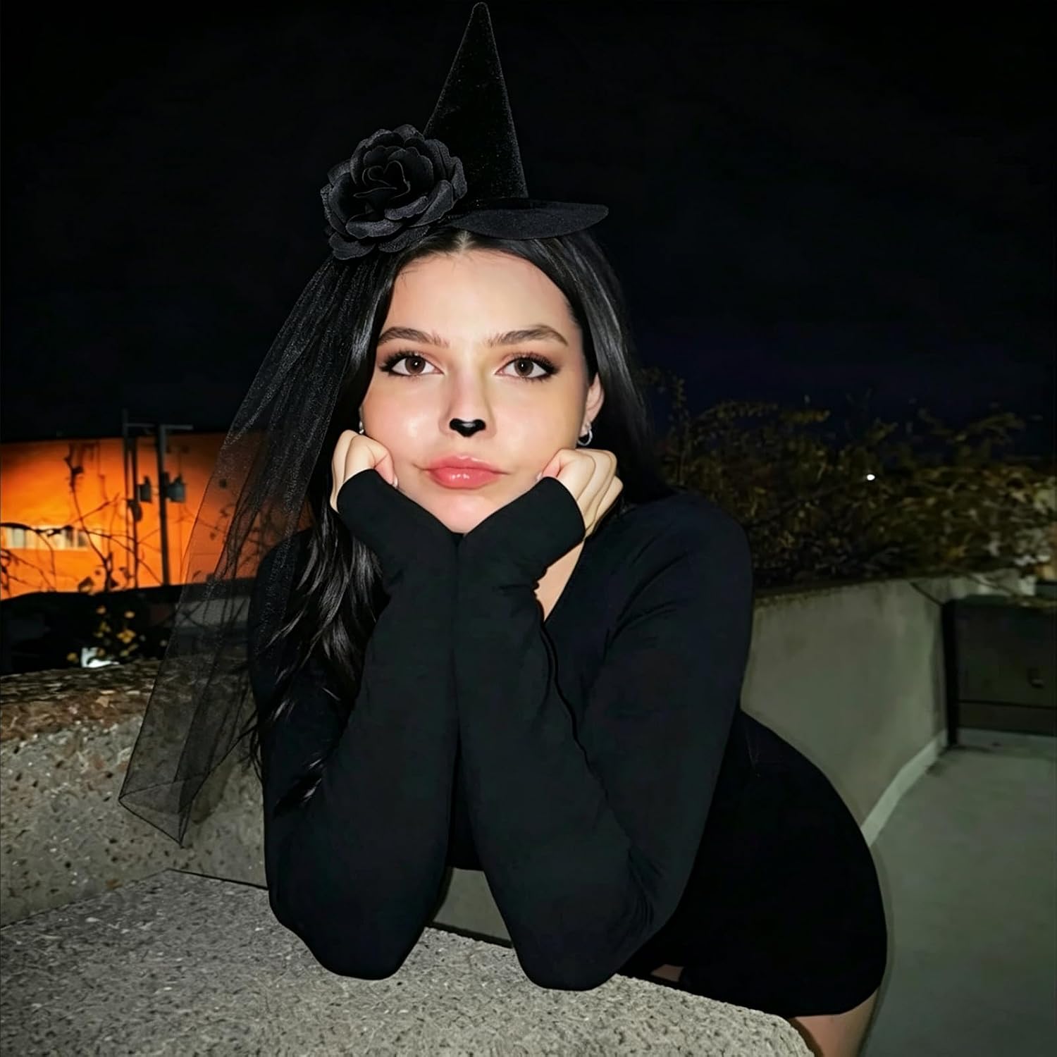 ForBaysy 1/2PCS Mini Witch Hats Headbands For Women and Girls, Halloween Costumes Accessories Black Mesh Veils Hats for Cosplay Party