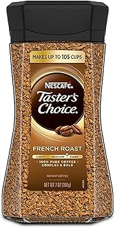 Nescafae Taster's Choice French Roast Medium Dark Complex & Bold Instant Coffee Jar 198g