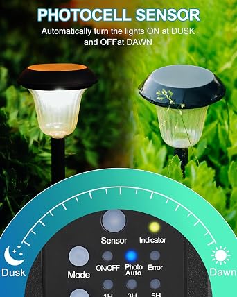 SMY Lighting 65W Power Supply Outdoor Low Voltage LED Driver with Timer and Photocell Sensor,230V AC to 12V DC Transformer Weatherproof for LED Landscape Lighting,Deck Lights,Spotlight, Pathway Light