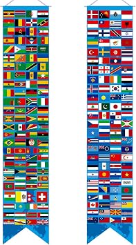 61 In Over 200 International Flag Banner World Flag Banner Welcome Sign for Classroom Decorations Multicultural Around The World Back to School Decorations Country flags Soccer Birthday Party Decor
