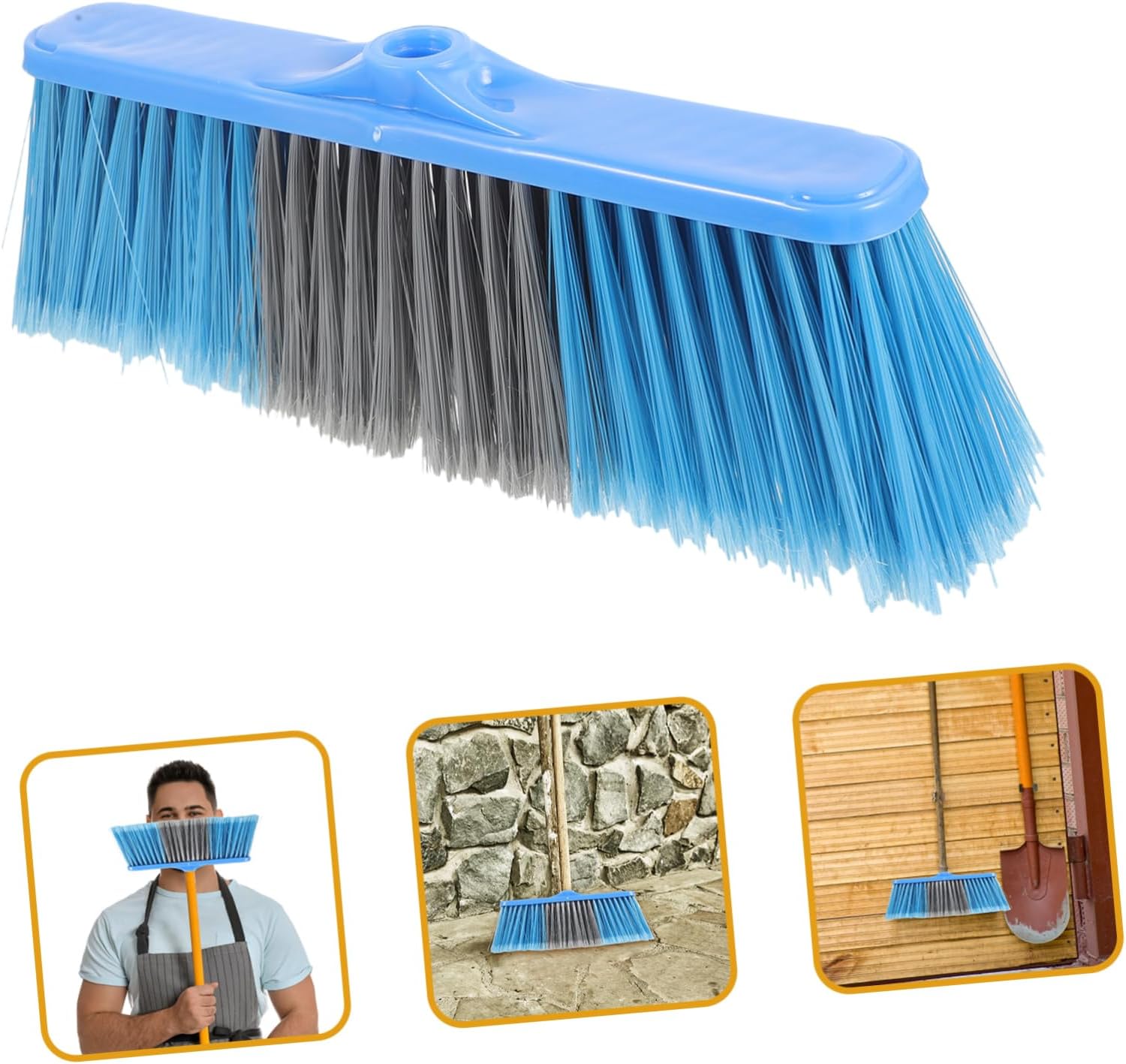 Replacement Broom Head for Household Cleaning, Easy to Replace Plastic