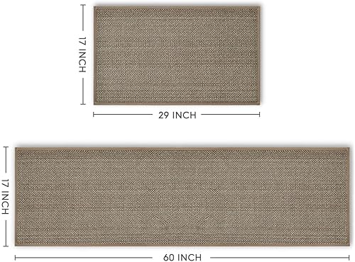 Miniatura 3 de Artoid Mode Juego de 2 alfombras y tapetes de cocina lavables, de goma antideslizante, absorbentes, para el piso delantero del fregadero, pasillo,