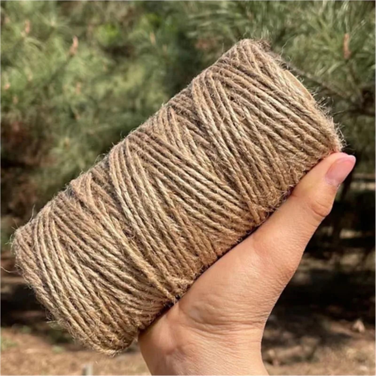 Corda Canapa Naturale 3.0mm Corda di iuta Legatura Filo decorativo fai da te Tessuta a mano Canapa 180 Metri Corde Avvolgimento Gatto Struttura arrampicata