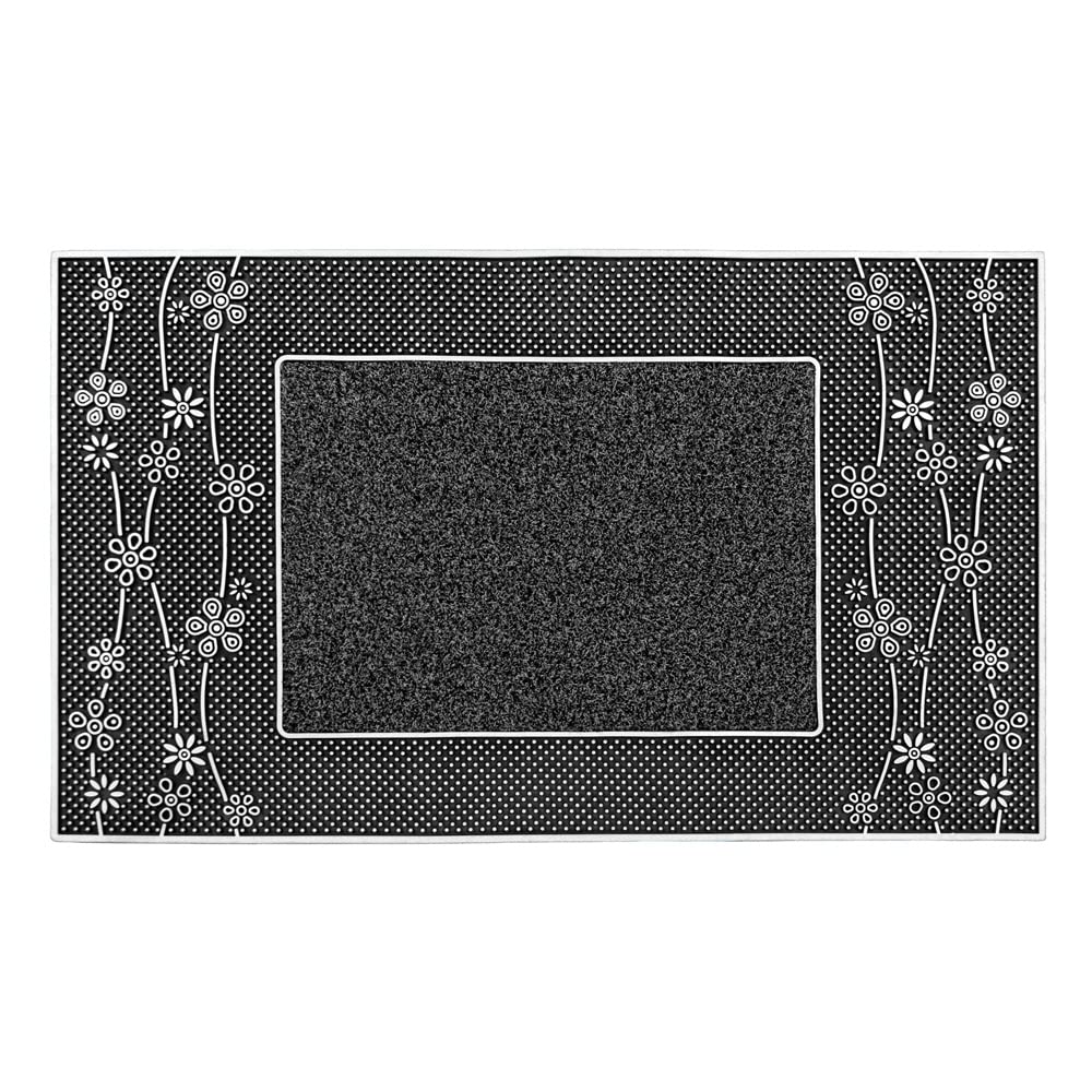 Jvl  Silver Daisy Metallic Pvc Pin Doormat in Size 45x75cm, Sports Direct