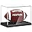 KKU Football Display Case, Acrylic Football Case with Wooden Base One-Piece Design, Autographed Football Holder for Football Fans & Collectors, Sports Collectibles, No Assembly Required - Black