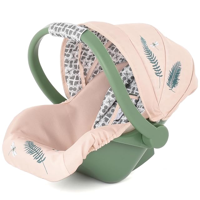 Roma RHS - Asiento de coche para muñecas helecho, verde oscuro y crema, telas recicladas, colección Royal…