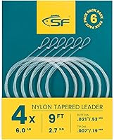 Vista 57 de SF Líder Cónico Pre-Atado con Lazo para Pesca con Mosca de Nailon Transparente para Trucha de Agua Dulce y Salada Bonefish Permit Lubina Salmón