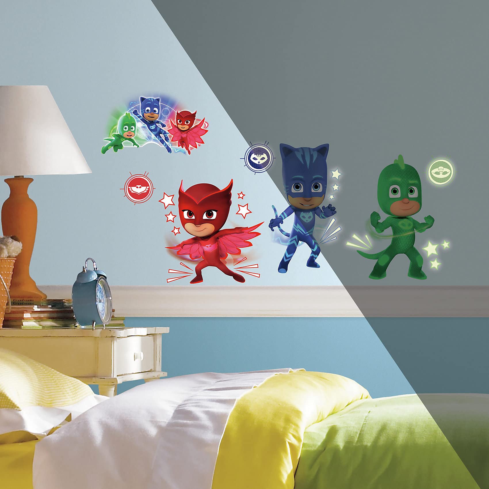 RoomMates PJ Masks Wandaufkleber Set – 6 Stück, Abziehbar & Wiederverwendbar, Für Kinderzimmer (ca. 104 Cm Hoch)