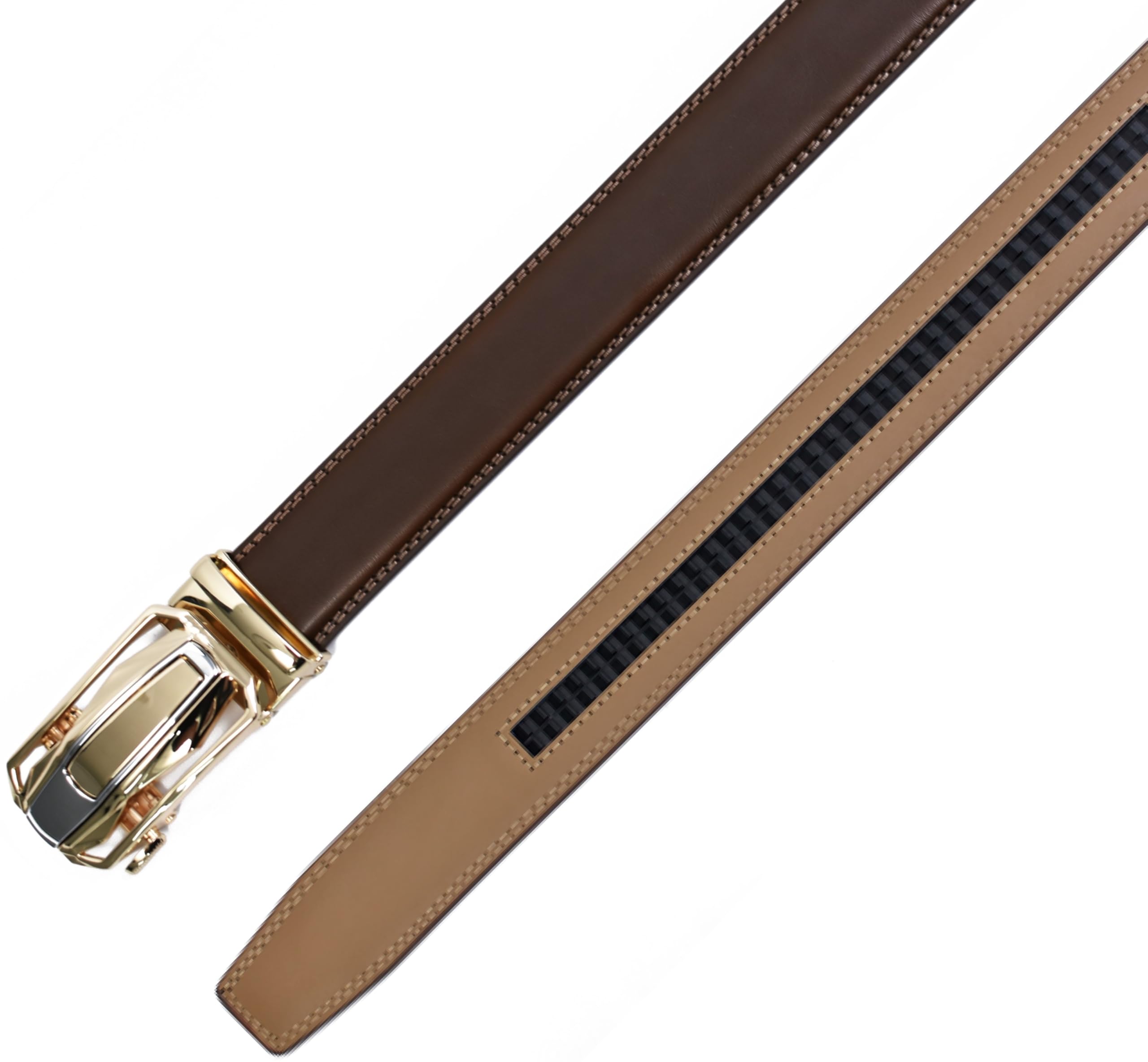 WildHorn Men's Genuine Leather Belt for Men| Premium Auto-Lock Buckle | Adjustable up to 48” | Formal & Casual Wear | Micro-Adjust Fit | Stylish Gift Box Included (BROWN TAN) - Image 4 thumbnail