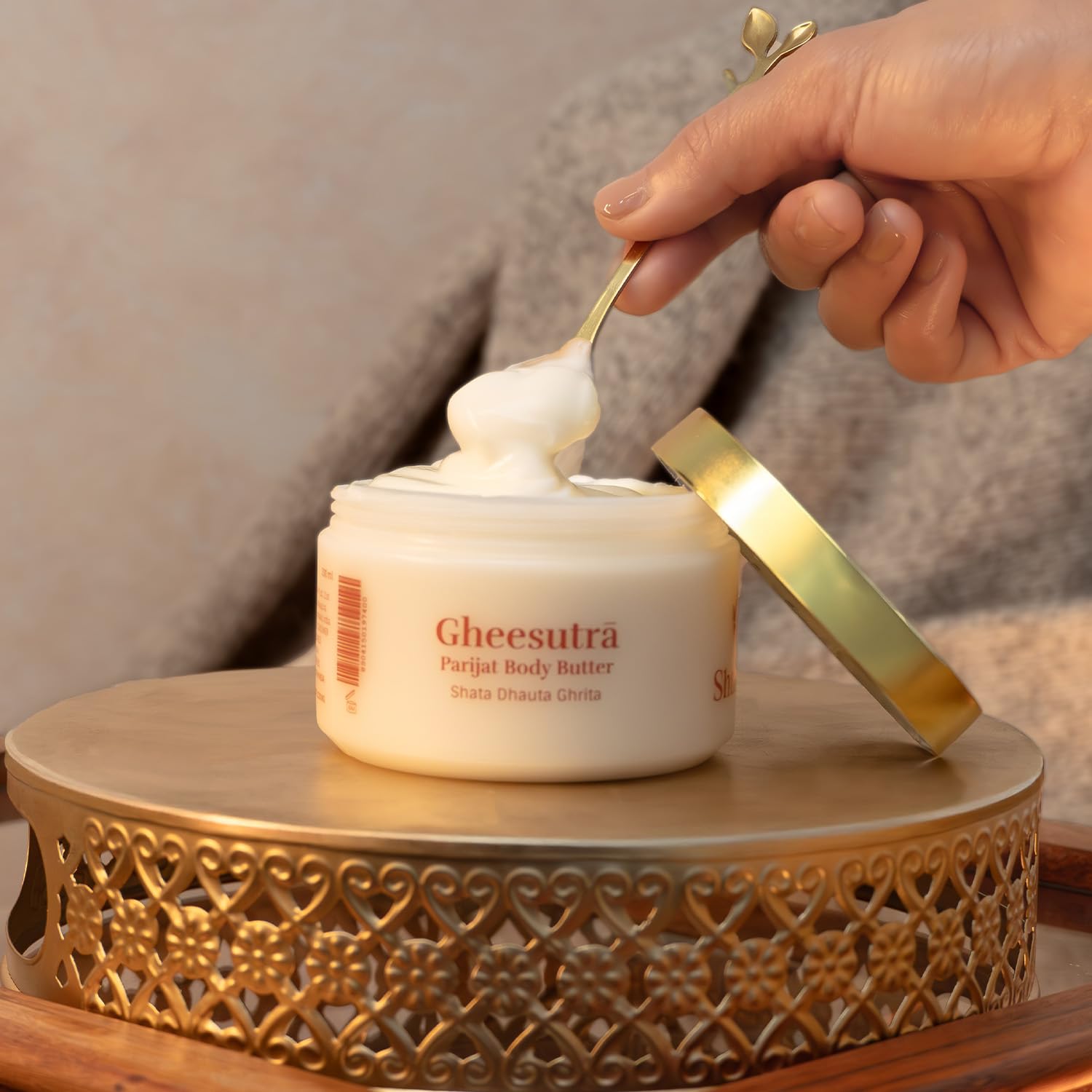 Shankara Gheesutrā Parijat Body Butter enriched with 100x Washed Ghee, Kokum Butter & Aloe Vera for Glowing & Soft Skin | Ayurvedic Formula Shata Dhata Ghrata for Dry, Sensitive Skin | Non-Greasy Long Lasting Moisturisation for Men & Women-200ml 1