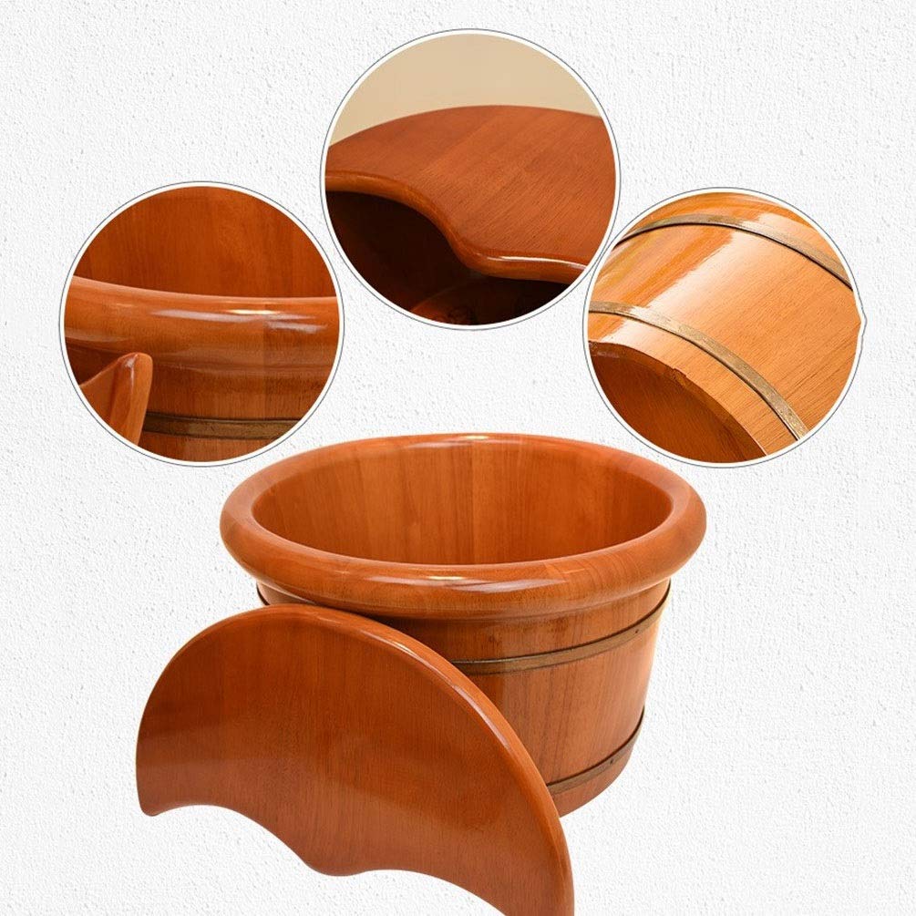 Vasca per pediluvio in Legno con idromassaggio per i Piedi, massaggiatore per pediluvio, vaschetta per pediluvio, Secchio per pediluvio in Legno. Lucky Star