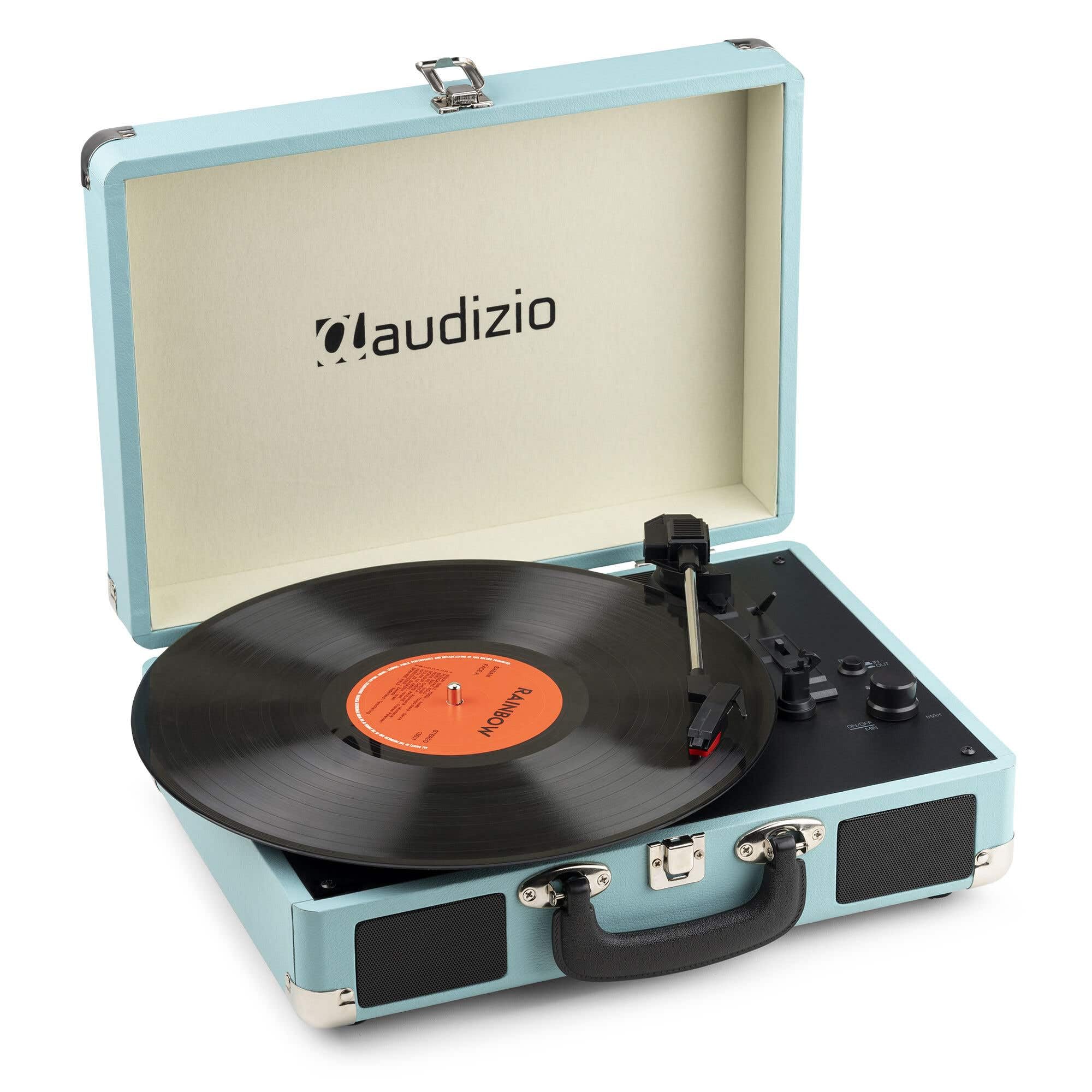 ClearClick Giradischi Vintage Valigia In Legno Con Bluetooth, USB E AUX - Riproduce 33/45/78 Giri, Converte Vinile In MP3 - 3