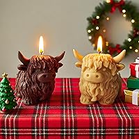 Vista 2 de Moldes de silicona en forma de vacas de las Tierras Altas para velas de resina y jabón, moldes de vaca animal 3D para hacer velas, molde único