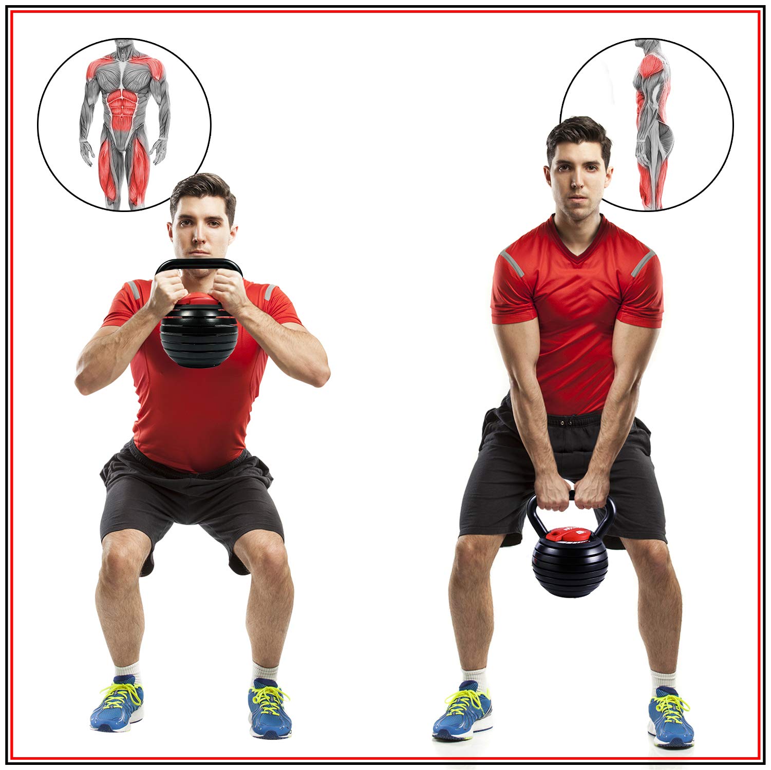 Yes4All 10-40lb Adjustable Kettlebell Weights/Kettlebell Weights Set – Cast Iron Kettlebell for HIIT and Cross Training Workouts