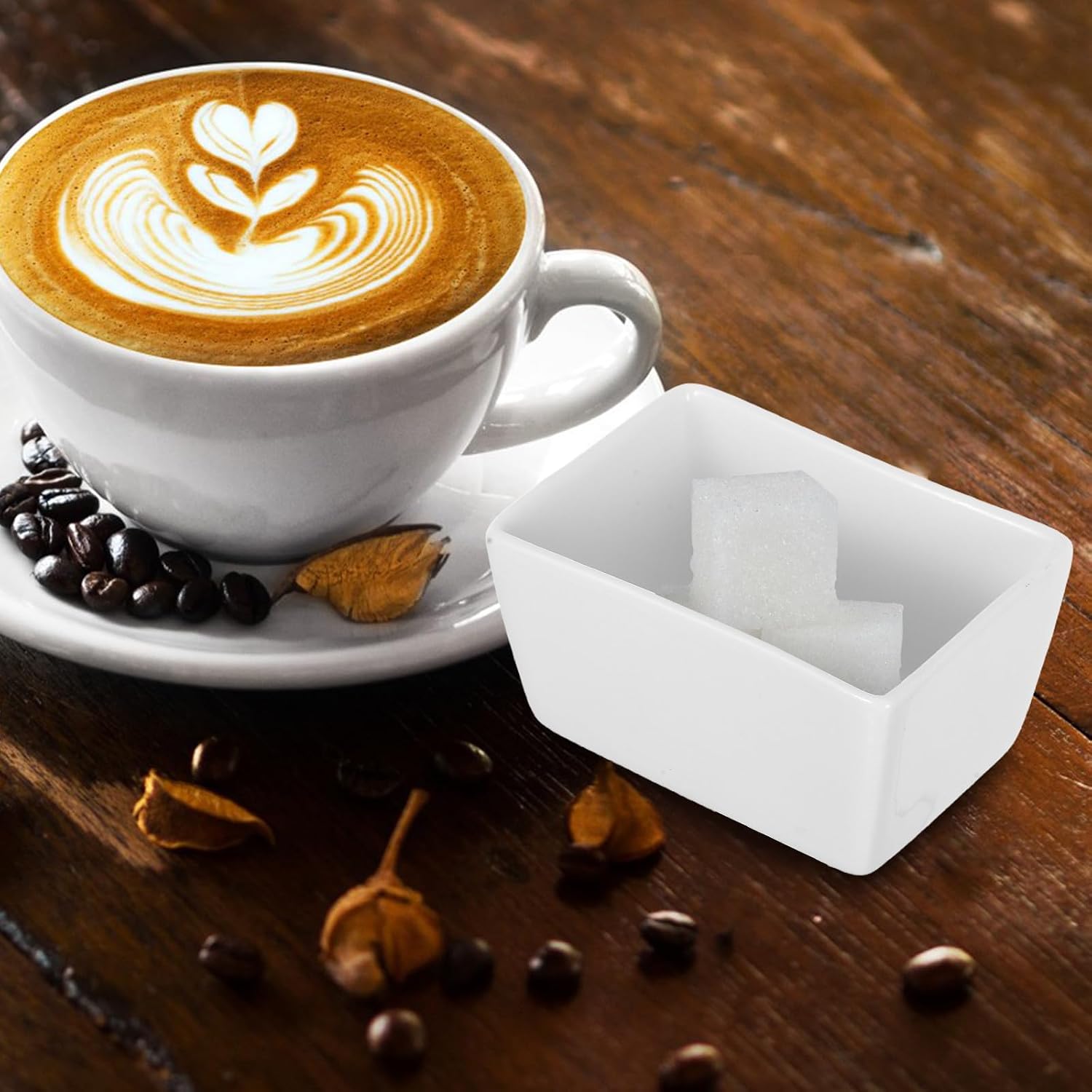 2pcs White Rectangular Ceramic Sugar Container Porcelain Sugar Bowl for Cubes and Candy Storage Minimalist Farmhouse Kitchen Canisters Versatile Coffee Station Organizer