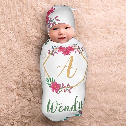 Miniatura 12 de Mantas de bebé personalizadas y sombrero con nombre, manta personalizada para recién nacidos, para niños y niñas, saco de dormir personalizado, Saco