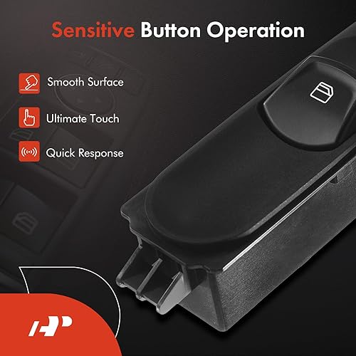 Miniatura 5 de A-Premium Interruptor de elevalunas eléctrico compatible con Mercedes-Benz Serie W639 Vito 2009 2010 2011 2012 2013, lado derecho del pasajero