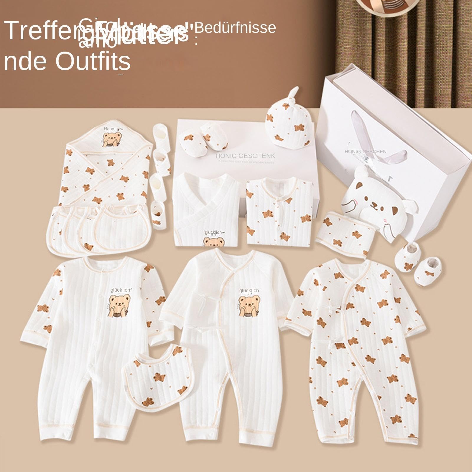Kinderbekleidungs-Set Aus Weicher Baumwolle Niedliche Kleidung aus | Weiche Und Angenehm Atmungsaktive Kinderbekleidung für Unisex für zu Hause Babyparty Mama Geburtstag Fotog