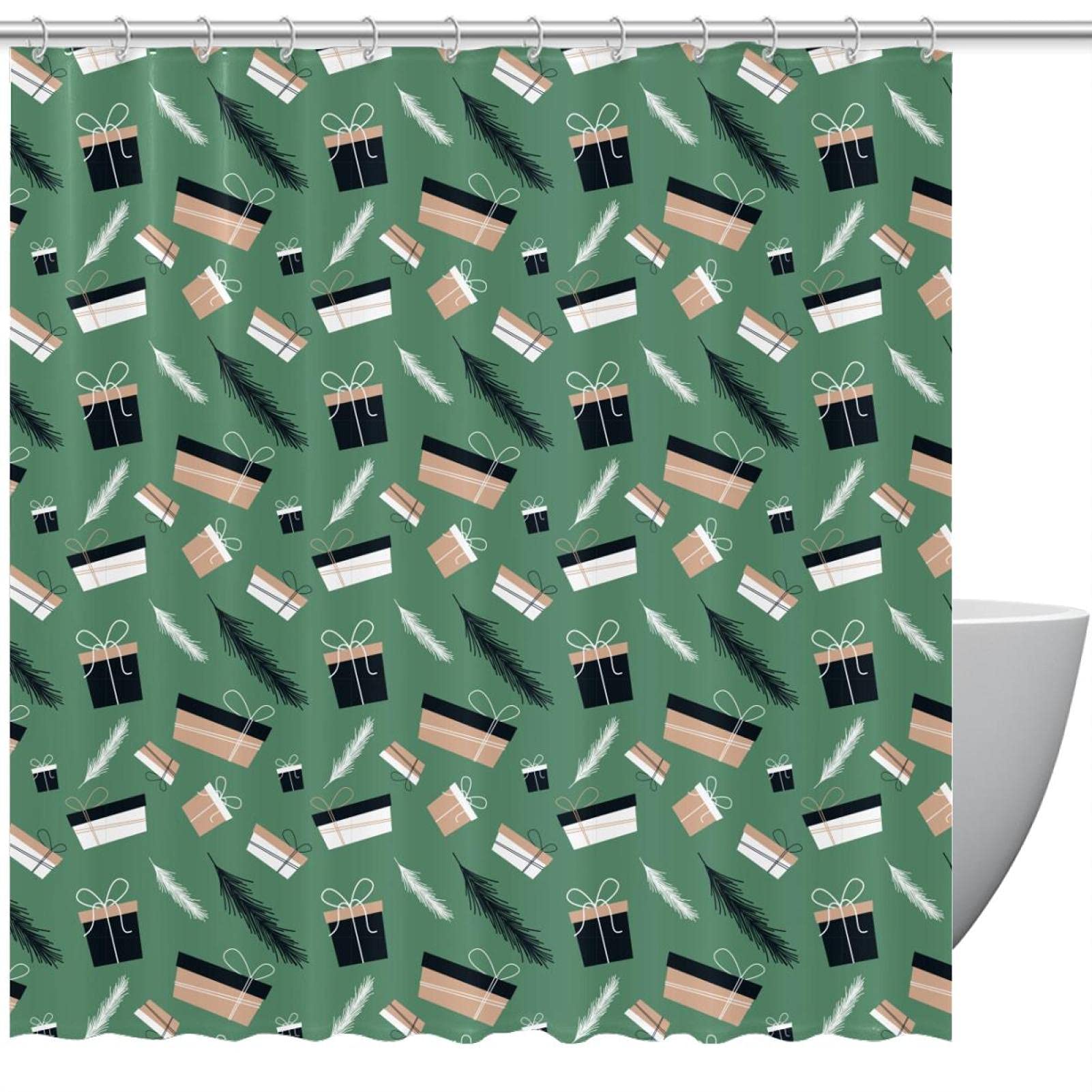 Rideau de douche imperméable 66x73 cm coloré petit format Green Gift
