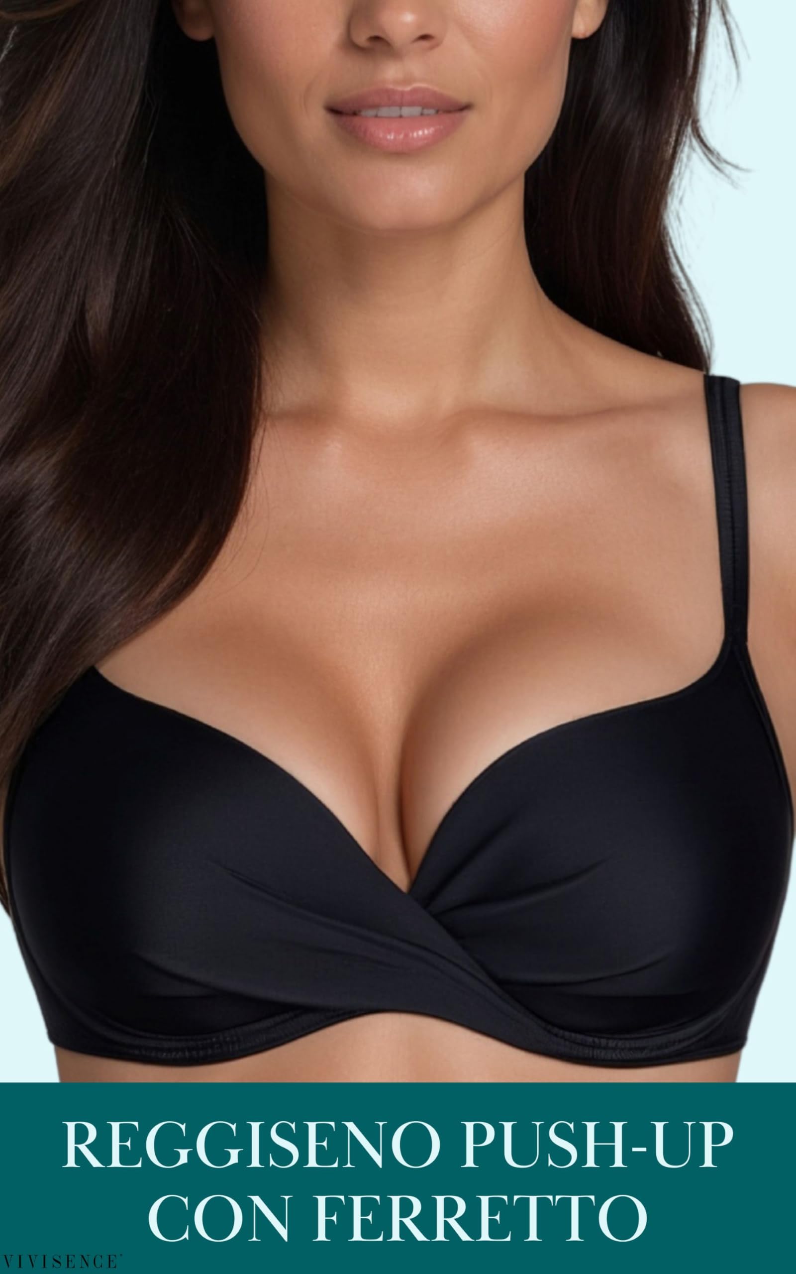 Vivisence 3209 Reggiseno Bikini Liscio Monocolorato Uniforme Coppe Imbottite