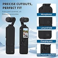 Vista 4 de BRDRC Funda de silicona Pocket 3, funda protectora con protector de lentes, funda antiarañazos compatible con DJI OSMO Pocket 3 Combo para creadores