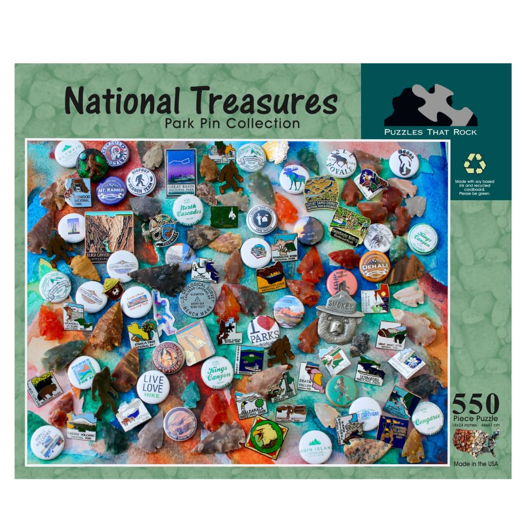 National Treasures - Park Pin Collection - 550 Piece Adult Puzzle by Puzzles That Rock
