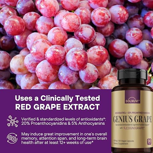 Miniatura 6 de Paquete de bienestar cognitivo - Complejo de resveratrol y minerales de ácido fúlvico Shilajit - Musgo marino, Ashwagandha, extracto de uva roja de