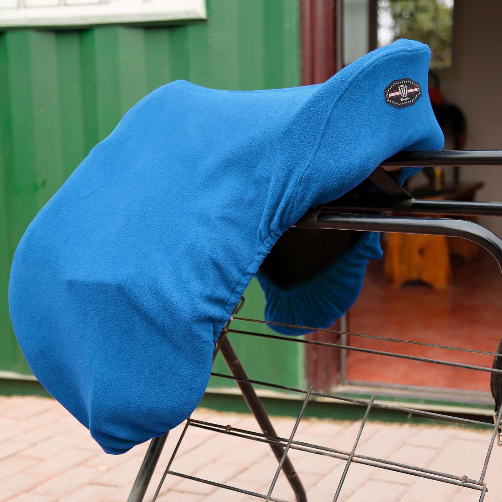 Housse de selle de cheval en polaire Harrison Howard CC GP bleu ciel