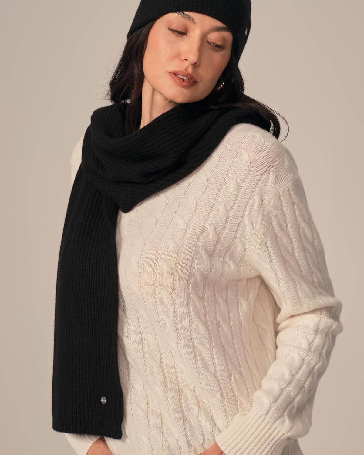 KVSS 100% Pure Cashmere Rib Scarf for Women Knit Scarves Ultra Soft | Luxury Cashmere from inner Mongolia - Image 3