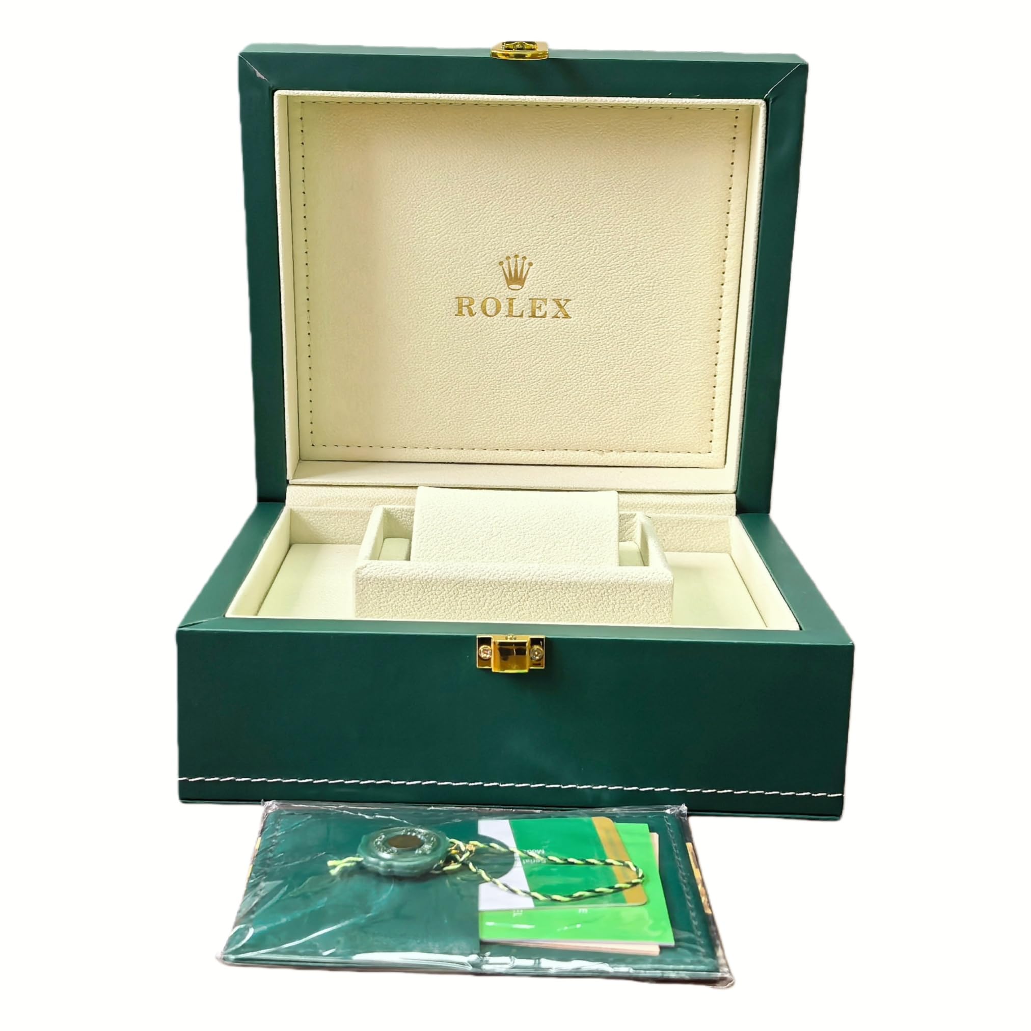 Scatola Gioielli Uomo Custodia Archiviazione Orologio Verde Pelle PU Porta Orologio Espositore per Rolex Yacht-Master