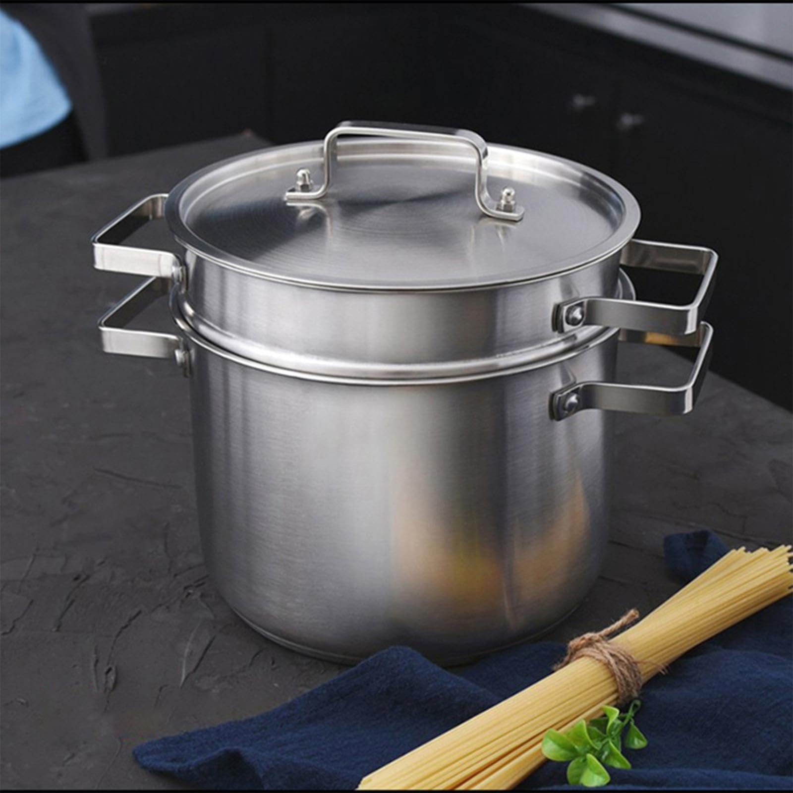 Sau Pot Frittiertopf Kochgeschirr Gemüse Spargelkocher Edelstahl Mit Dampfgarer Für Spaghetti Nudeln Gekochte Eier