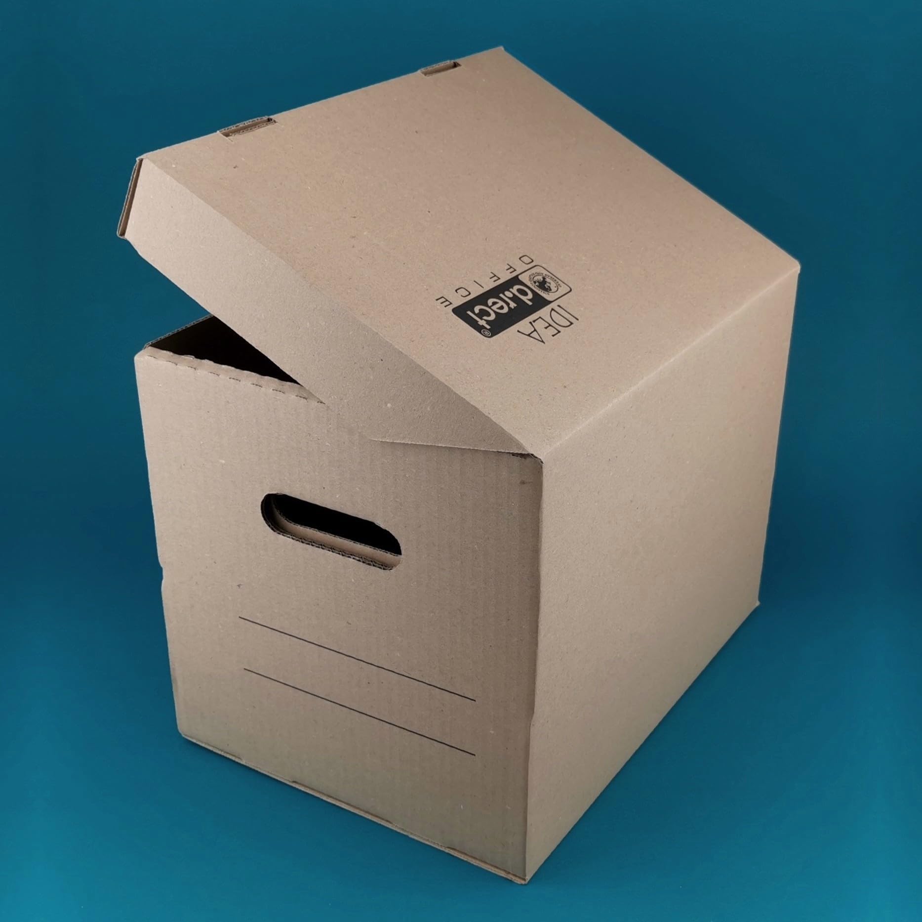 D.RECT Set 6 Scatole Archivio Cartone A4 con Coperchio - 250x340x260 mm, 360 g/m², Capacità 20 kg, pH Neutro - Ideale per Documenti Ufficio Casa Archivio Trasporto